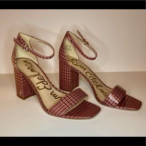 NEW Sam Edelman Pink Plaid Heels SIZE 10